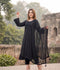 Savarna Grip Embroidered Stitched 3-Piece Suit-Black