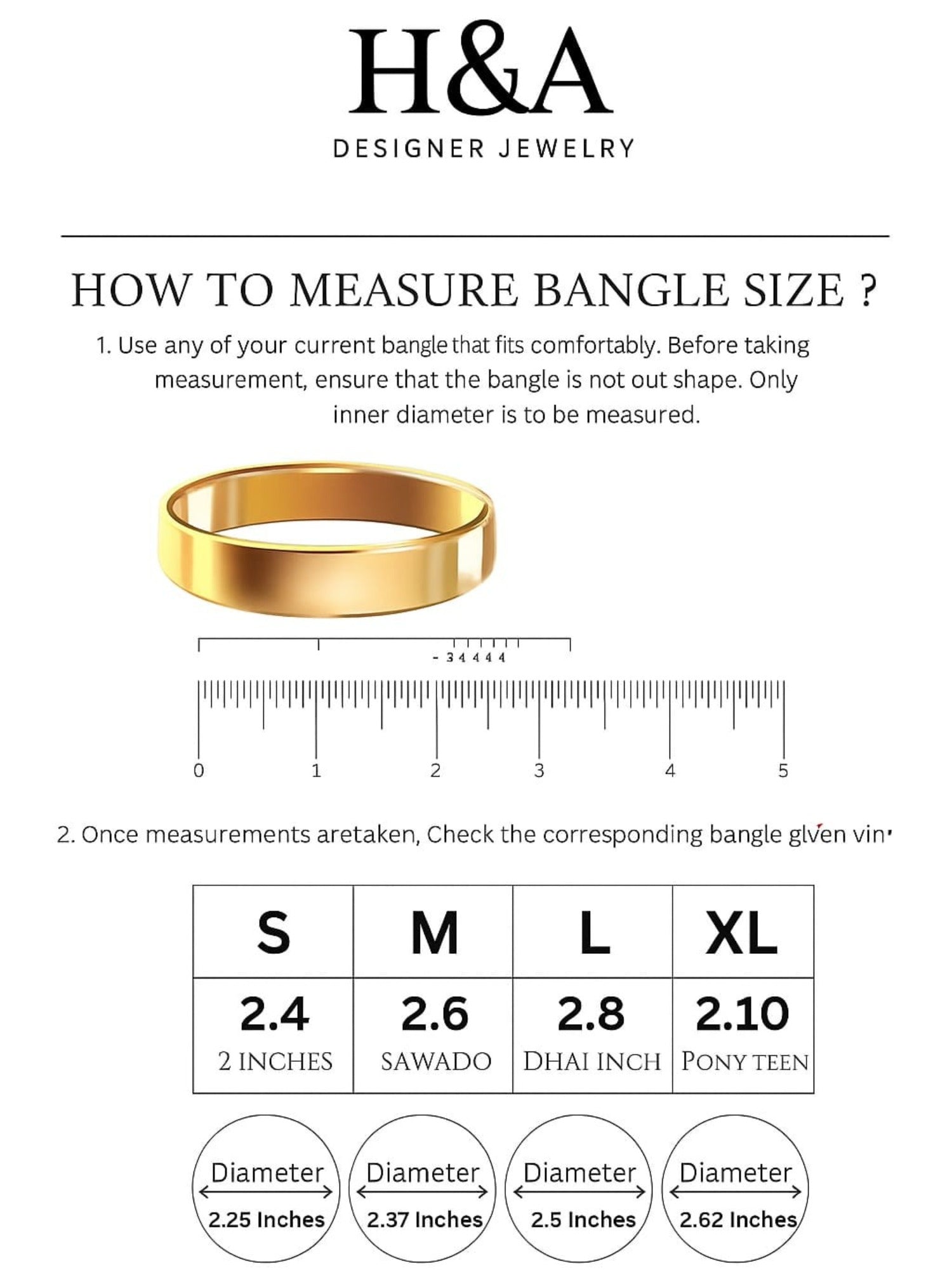 H&A Jewellery One Carat Bangles