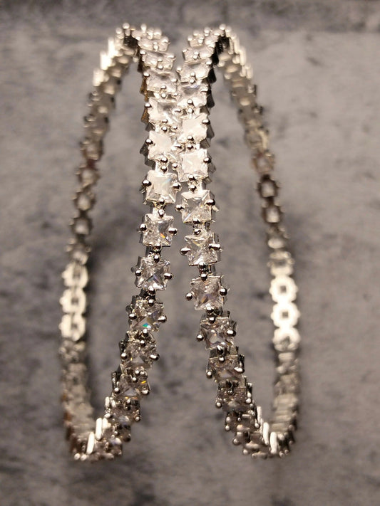 H&A Jewellery One Carat Silver Plated Bangles