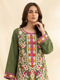 Green-Tawakal Closet linen Embroidered Stitched 3-Piece Suit-Meadow Grace