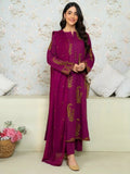 Red-Ayat Closet Linen Embroidered Stitched 2-Piece Suit-Amber