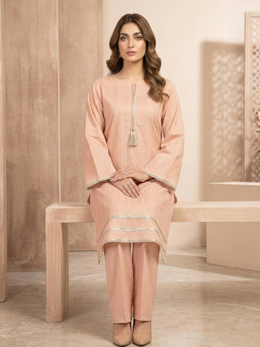 Peach-Bin Shaukat Lawn Brosha Printed Stitched 2-Piece Suit