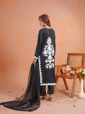 Black-Zeephire Linen Embroidered Stitched 3-Piece Suit-Fiza        