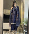 Ayat Closet Silk Embroidered Stitched 3-Piece Suit-Blue Berry