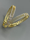Silver and Gold-H&A Jewellery One Carat Silver Rhodium-Plated Bangles with Semi-Precious Stones