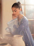Blue Binilyas Mehroze Lawn Embroidered Unstitched 3-Piece Suit-91-A