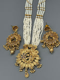 Gold-H&A Jewellery Indian Rajwari Mala with Semi-Precious Stones