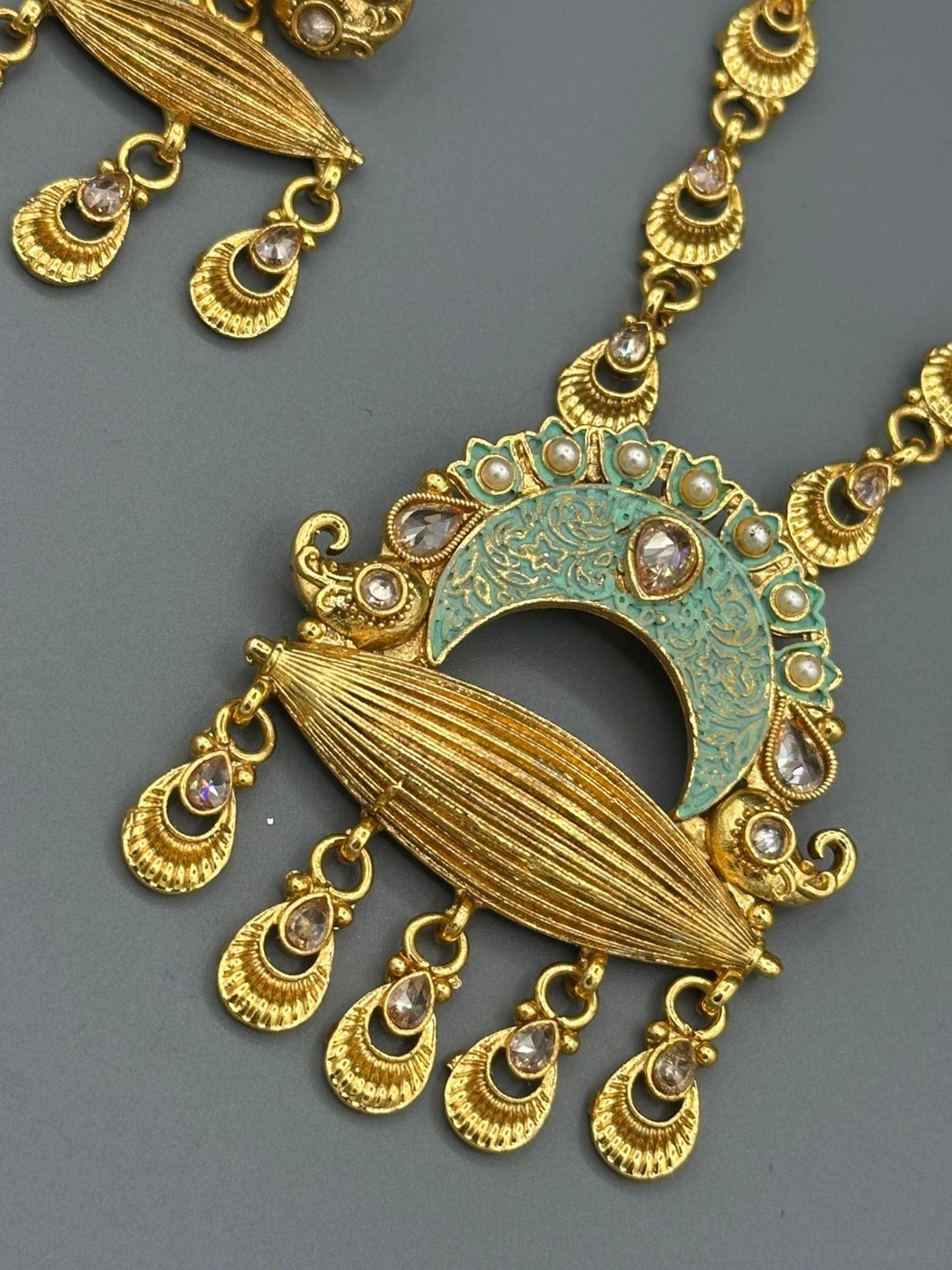 Golden-H&A Jewellery Indian Madrasi handmade Mala set 