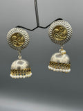 Silver and Golden-H&A Jewellery Oxidized Earrings