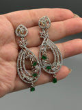 Silver and green-H&A Jewellery Earrings