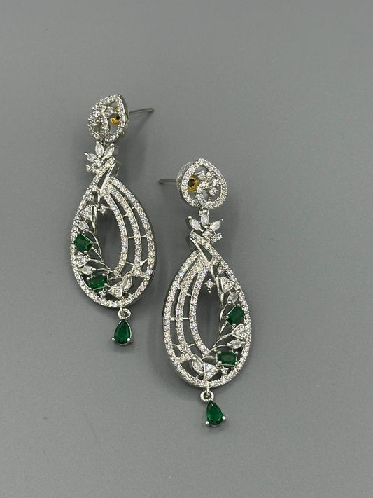 Silver and green-H&A Jewellery Earrings