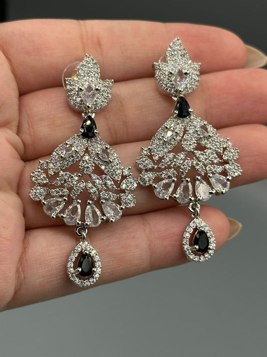 Silver and Blue-H&A Jewellery Earrings