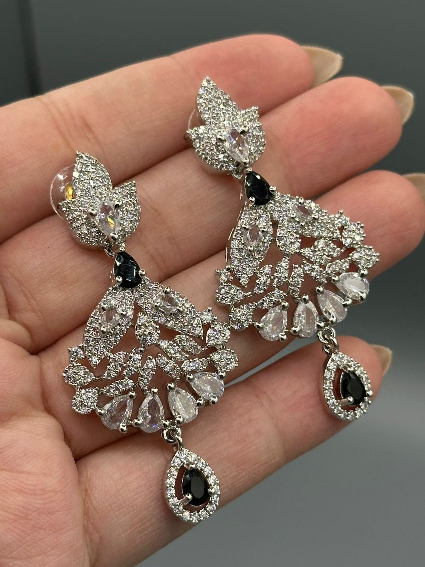 Silver and Blue-H&A Jewellery Earrings