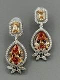 Silver and orange-H&A Jewellery Drop Earrings