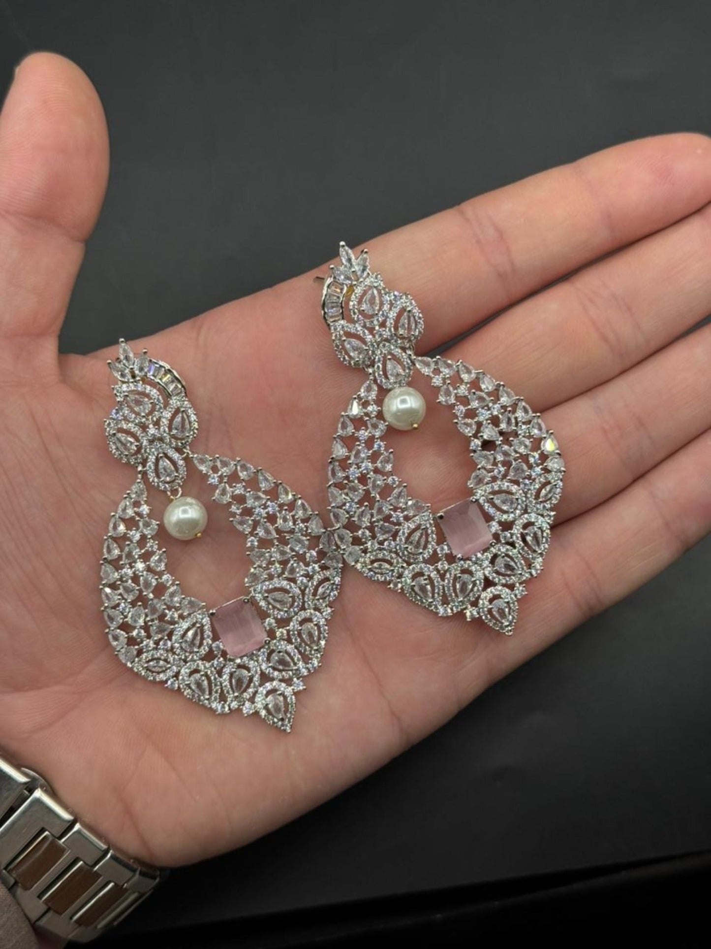 Silver and pink-H&A Jewellery Earrings