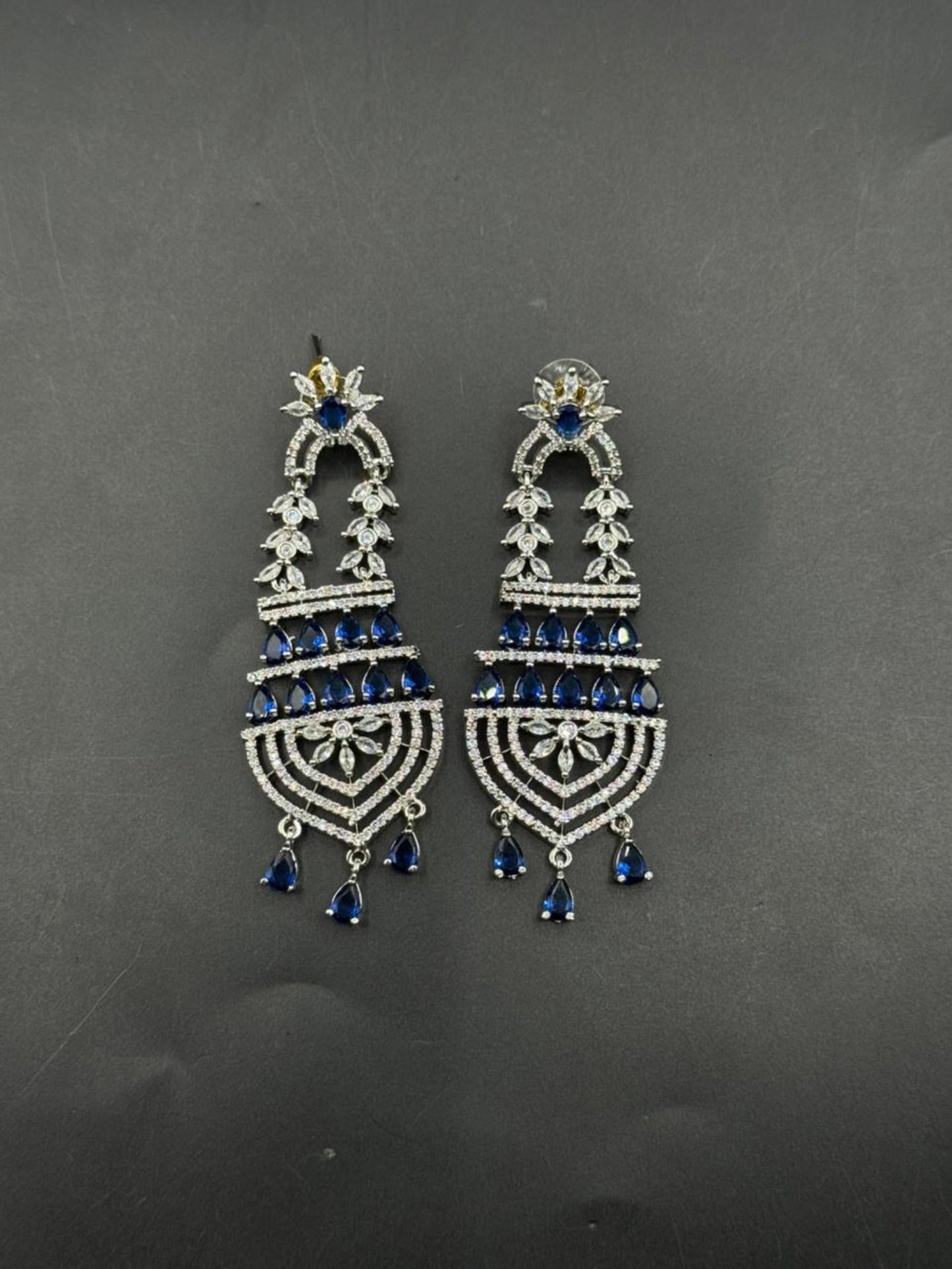 Silver and Blue-H&A Jewellery Earrings