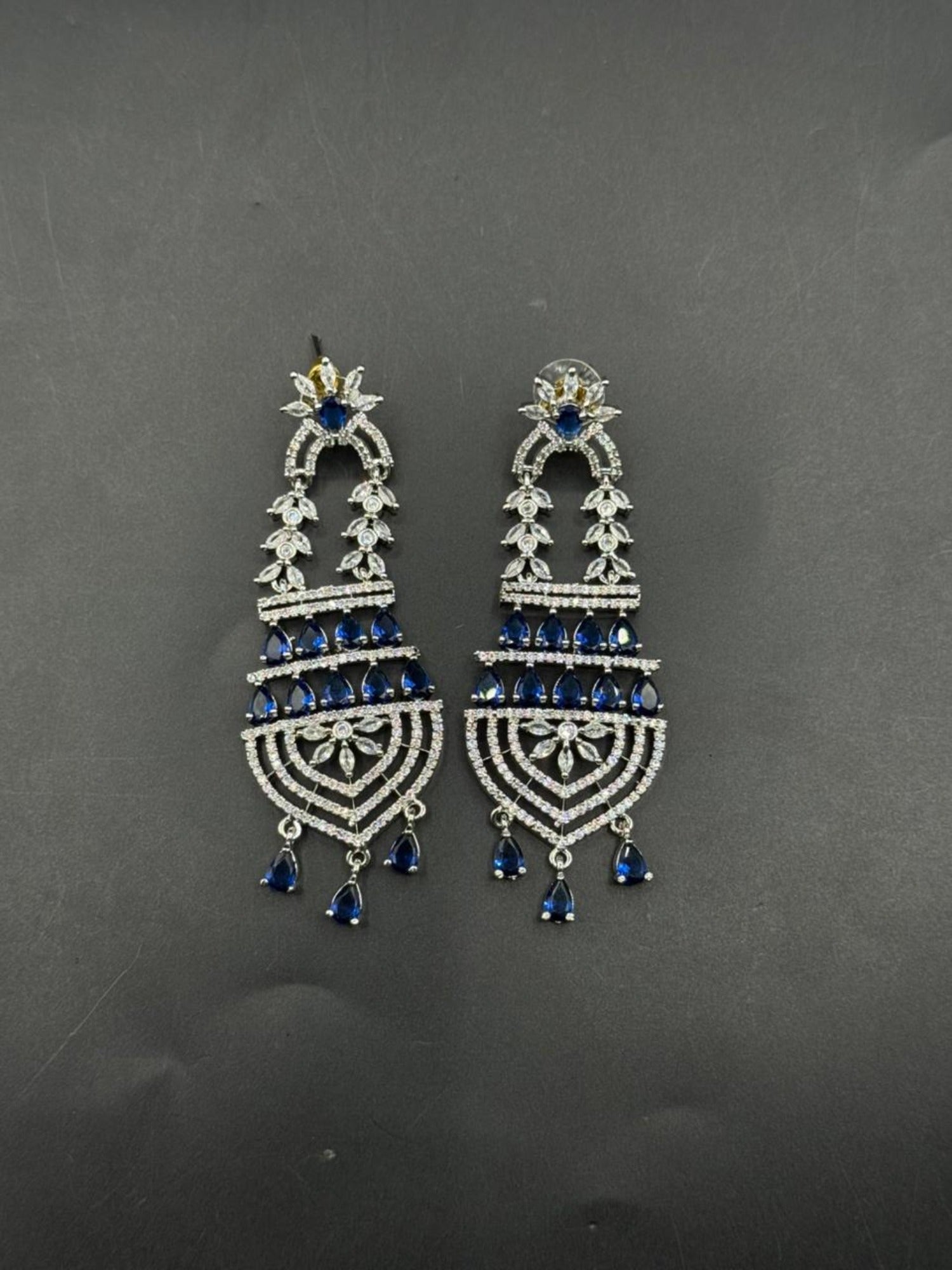 Silver and Blue-H&A Jewellery Earrings