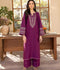 Ayat Closet Linen Embroidered Stitched 2-Piece Suit-Purple Lux