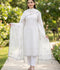 Savarna Khaadi Lawn Embroidered Stitched 3-Piece Suit-White