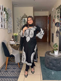Tawakal Closet Linen Embroidered Stitched 3-Piece Suit-Alize Black