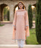 Savarna Khaadi Lawn Embroidered Stitched 3-Piece Suit-Peach