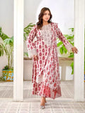 MAK Fashion Lawn Embroidered Stitched 3-Piece Suit-Ruby Rouge