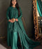 Savarna Cotton Net Embroidered Stitched 3-Piece Suit-Emerald Green
