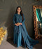 Savarna Cotton Net Embroidered Sharara-Teal Blue