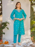 MAK Fashion Dobby Lawn Embroidered Co-Ord Set-Crimson