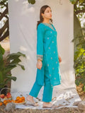 MAK Fashion Dobby Lawn Embroidered Co-Ord Set-Crimson