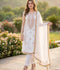 Savarna Cotton Embroidered Stitched 3-Piece Suit-White