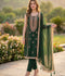 Savarna Cotton Embroidered Stitched 3-Piece Suit-Emerald Green