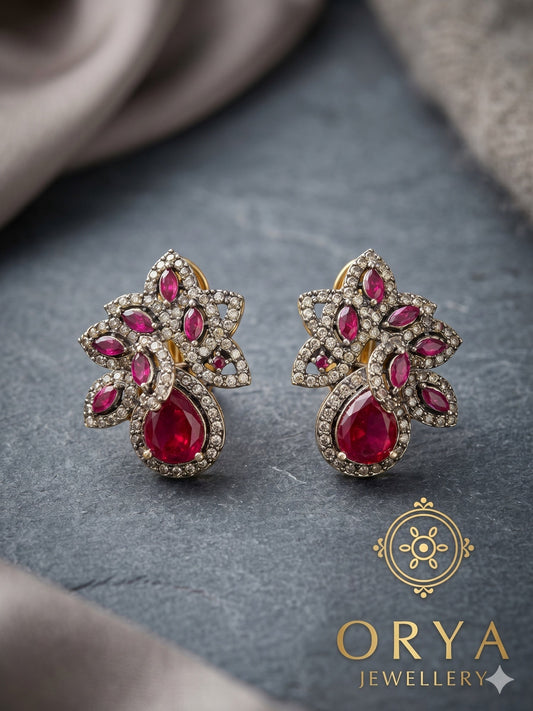 Orya Jewellery Stud Earrings-Ruby