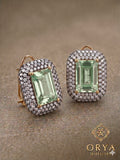 Orya Jewellery Zircon Stud Earrings-Green