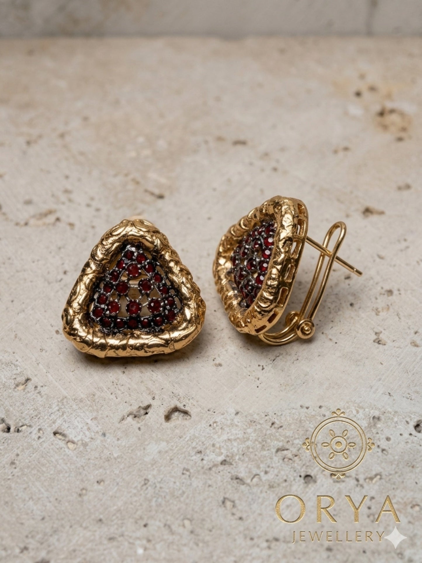 Orya Jewellery Stud Earrings-Red
