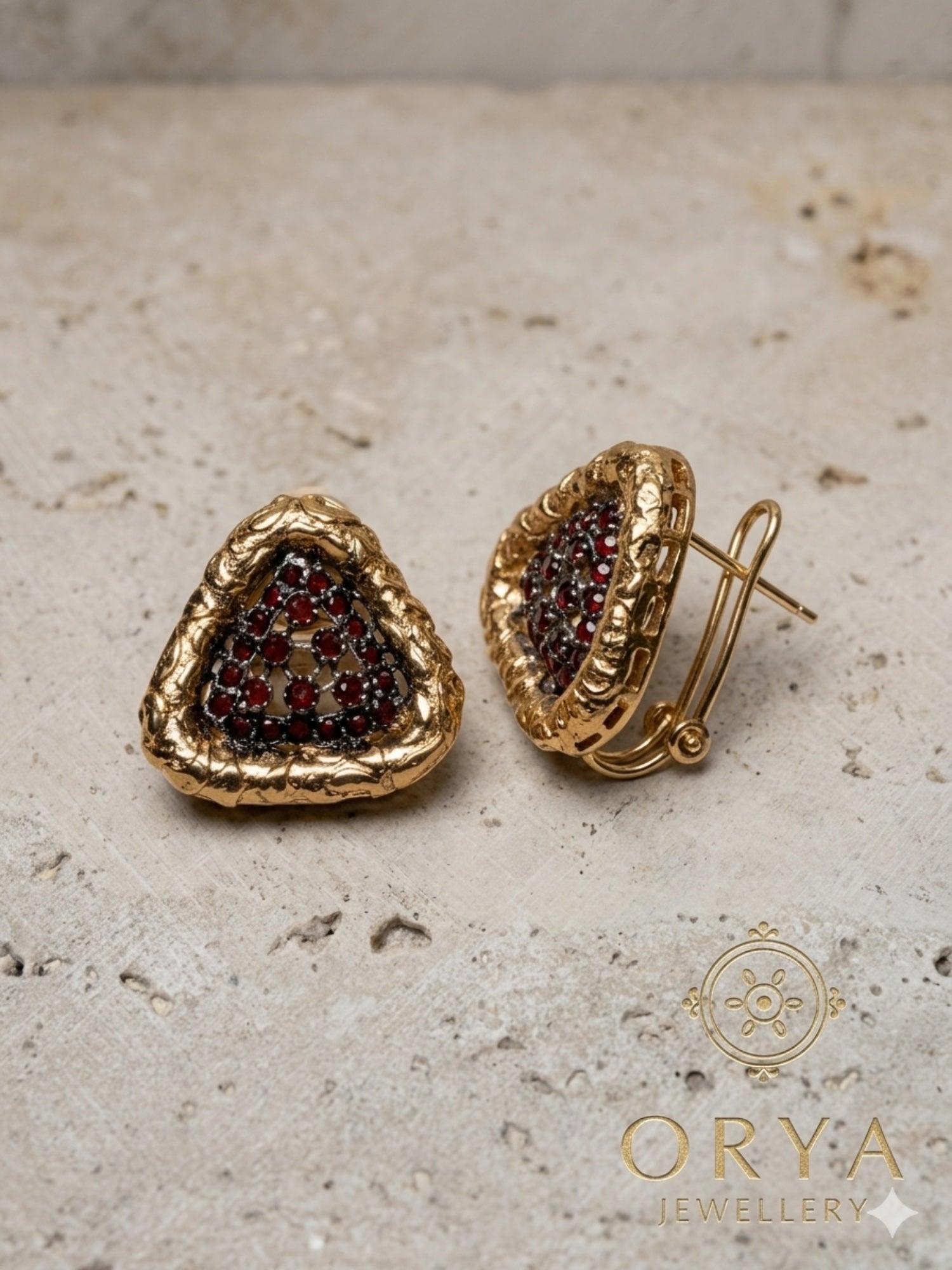 Orya Jewellery Stud Earrings-Red