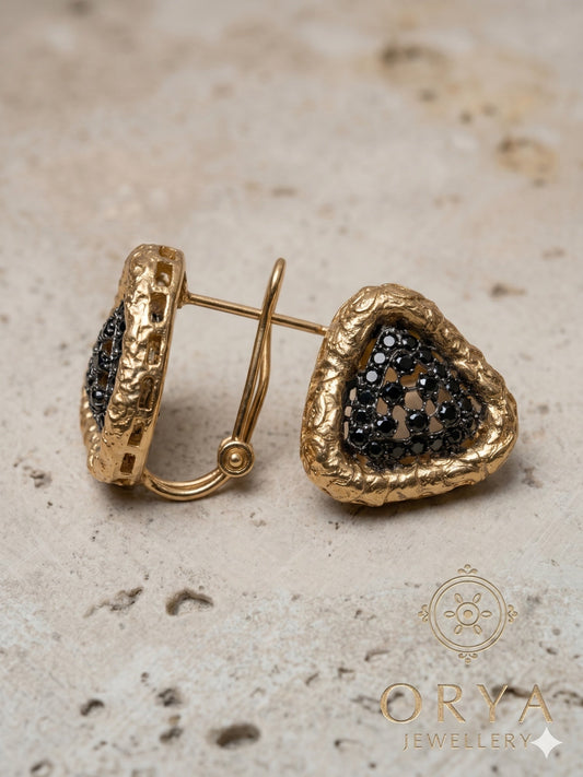 Orya Jewellery Stud Earrings-Black