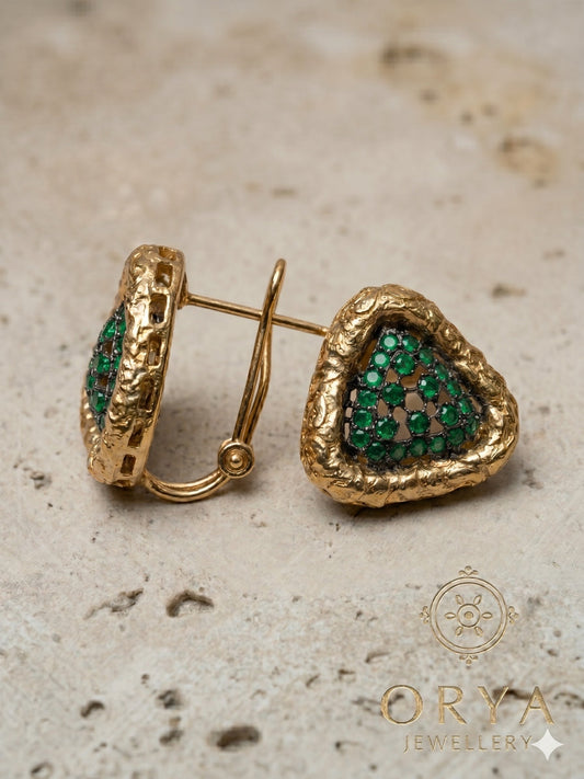 Orya Jewellery Stud Earrings-Green