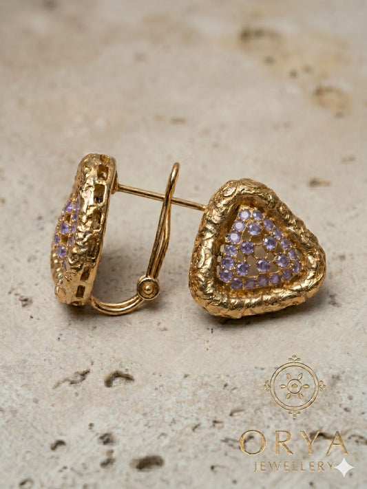 Orya Jewellery Stud Earrings-Purple