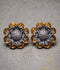 Orya Jewellery Sunflower Stud Earrings-White Silver
