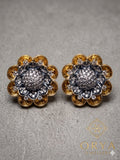 Orya Jewellery Sunflower Stud Earrings-White Silver