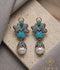 Orya Jewellery Drop Earrings-Silver Turquoise