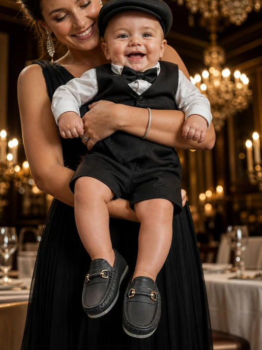 Black and Brown-Mum n Bub Baby Boy Loafers-Prewalk Loafers Gucci