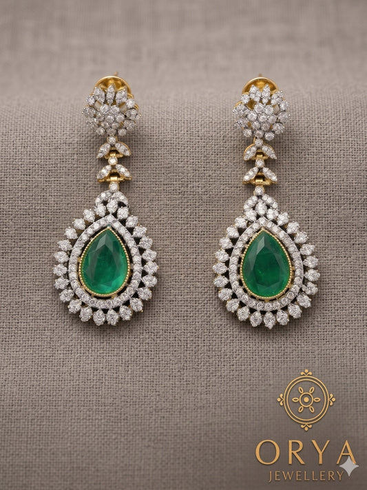 Green gold and white-Orya Jewellery Earrings-Jade Green-E56