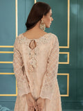 Pink Manahil Arts Khaddi Net Embroidered Stitched 3-Piece Suit-Blushing Breeze