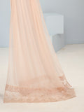 Pink Manahil Arts Khaddi Net Embroidered Stitched 3-Piece Suit-Blushing Breeze