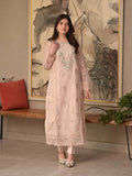 Pink Manahil Arts Khaddi Net Embellished Stitched 3-Piece Suit-Ornate Grace
