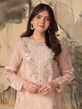 Pink Manahil Arts Khaddi Net Embellished Stitched 3-Piece Suit-Ornate Grace