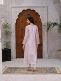 Lilac Manahil Arts Khaddi Net Embellished Stitched 3-Piece Suit-Lilac Lane