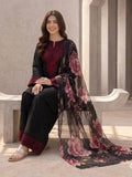 Black-Pyara Jora Embroidered Stitched 3-Piece Suit-Black Rose